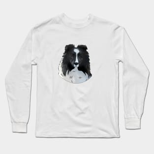 Black and White Sheltie Long Sleeve T-Shirt